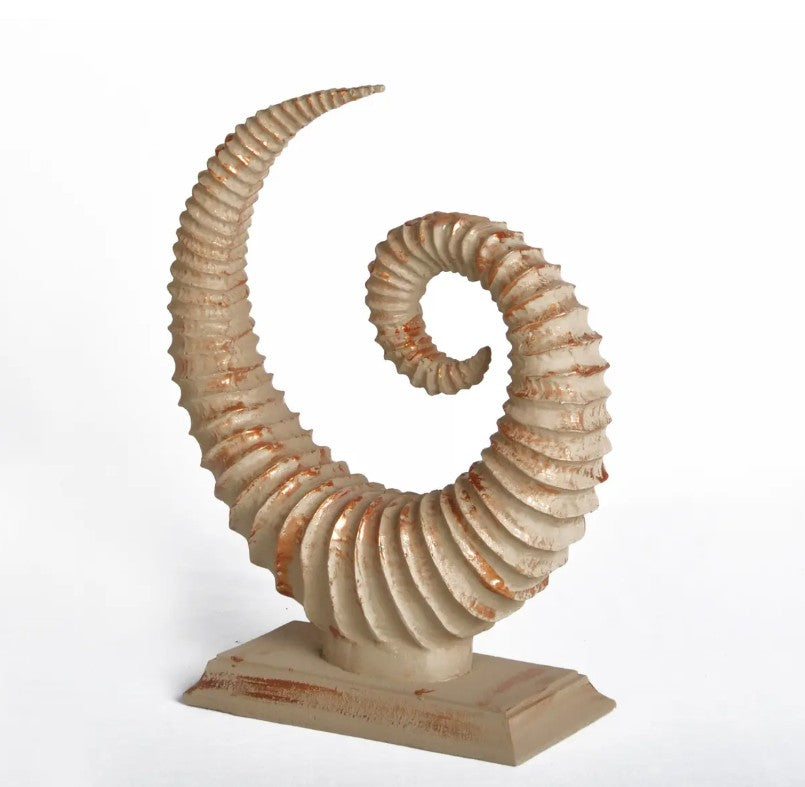 Handmade Fossil Decor Sculpture, Spiral Fossil Art Decor, Sea Shell Statue, Fossil Shell Statue, Modern Fossil Inspired Decor, Fossil Decor
