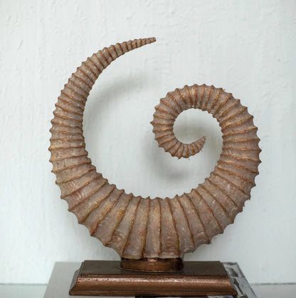 Handmade Fossil Decor Sculpture, Spiral Fossil Art Decor, Sea Shell Statue, Fossil Shell Statue, Modern Fossil Inspired Decor, Fossil Decor