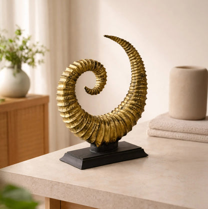 Handmade Fossil Decor Sculpture, Spiral Fossil Art Decor, Sea Shell Statue, Fossil Shell Statue, Modern Fossil Inspired Decor, Fossil Decor