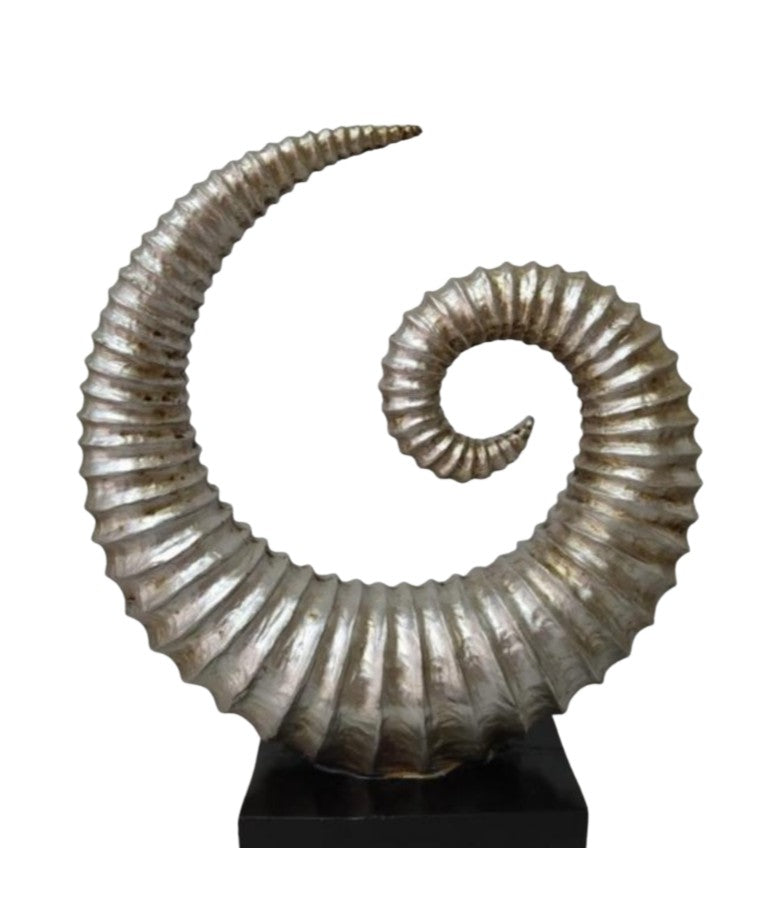 Handmade Fossil Decor Sculpture, Spiral Fossil Art Decor, Sea Shell Statue, Fossil Shell Statue, Modern Fossil Inspired Decor, Fossil Decor