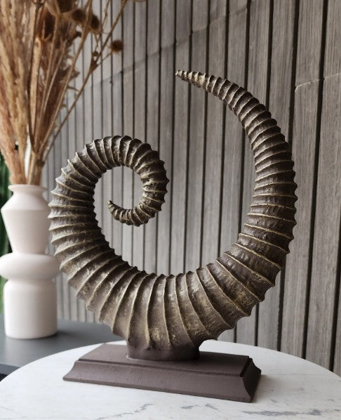 Handmade Fossil Decor Sculpture, Spiral Fossil Art Decor, Sea Shell Statue, Fossil Shell Statue, Modern Fossil Inspired Decor, Fossil Decor