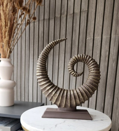 Handmade Fossil Decor Sculpture, Spiral Fossil Art Decor, Sea Shell Statue, Fossil Shell Statue, Modern Fossil Inspired Decor, Fossil Decor