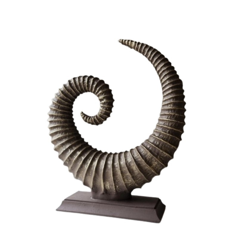 Handmade Fossil Decor Sculpture, Spiral Fossil Art Decor, Sea Shell Statue, Fossil Shell Statue, Modern Fossil Inspired Decor, Fossil Decor