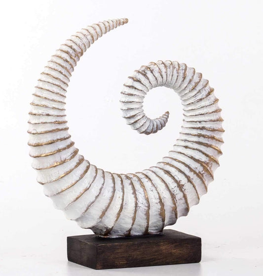 Handmade Fossil Decor Sculpture, Spiral Fossil Art Decor, Sea Shell Statue, Fossil Shell Statue, Modern Fossil Inspired Decor, Fossil Decor