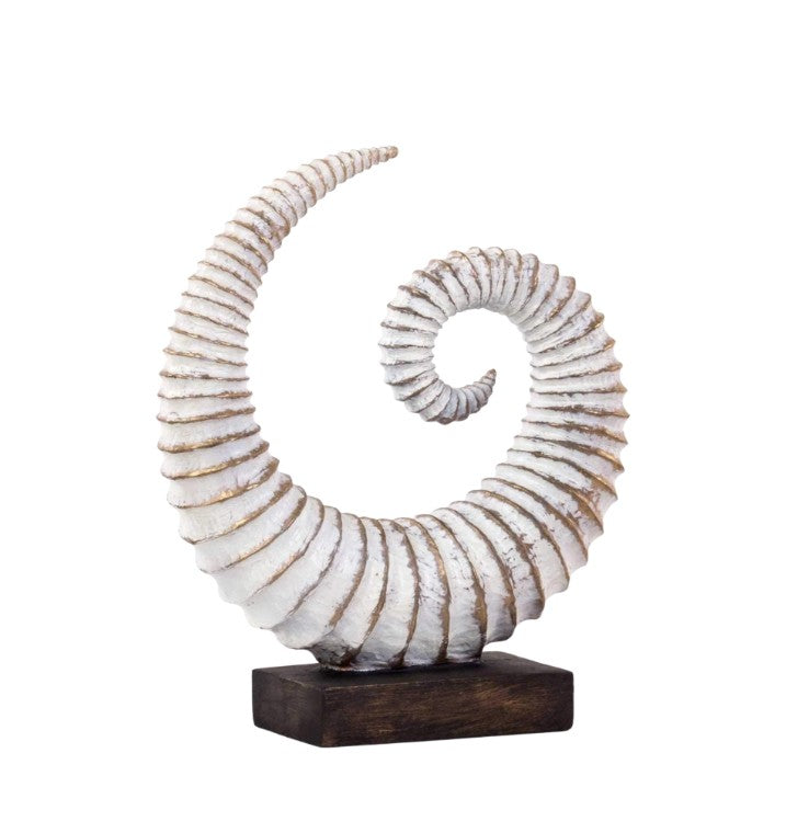 Handmade Fossil Decor Sculpture, Spiral Fossil Art Decor, Sea Shell Statue, Fossil Shell Statue, Modern Fossil Inspired Decor, Fossil Decor