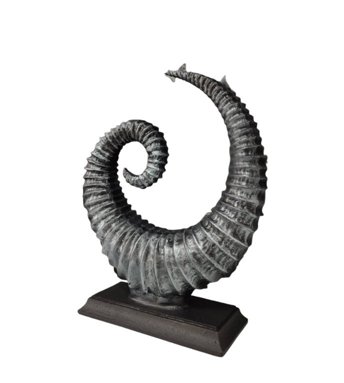 Handmade Fossil Decor Sculpture, Spiral Fossil Art Decor, Sea Shell Statue, Fossil Shell Statue, Modern Fossil Inspired Decor, Fossil Decor