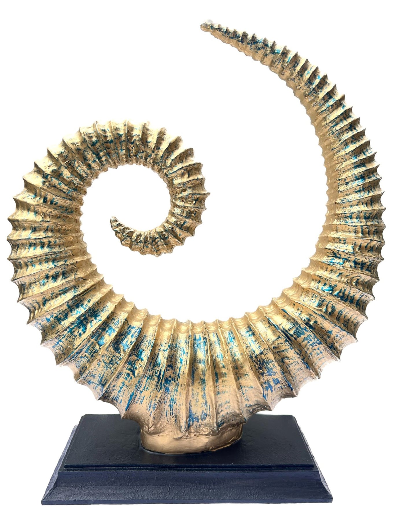 Handmade Fossil Decor Sculpture, Spiral Fossil Art Decor, Sea Shell Statue, Fossil Shell Statue, Modern Fossil Inspired Decor, Fossil Decor