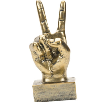 Handmade Peace Sign Decor, Victory Hand Sculpture, Modern Hand Art Figurine