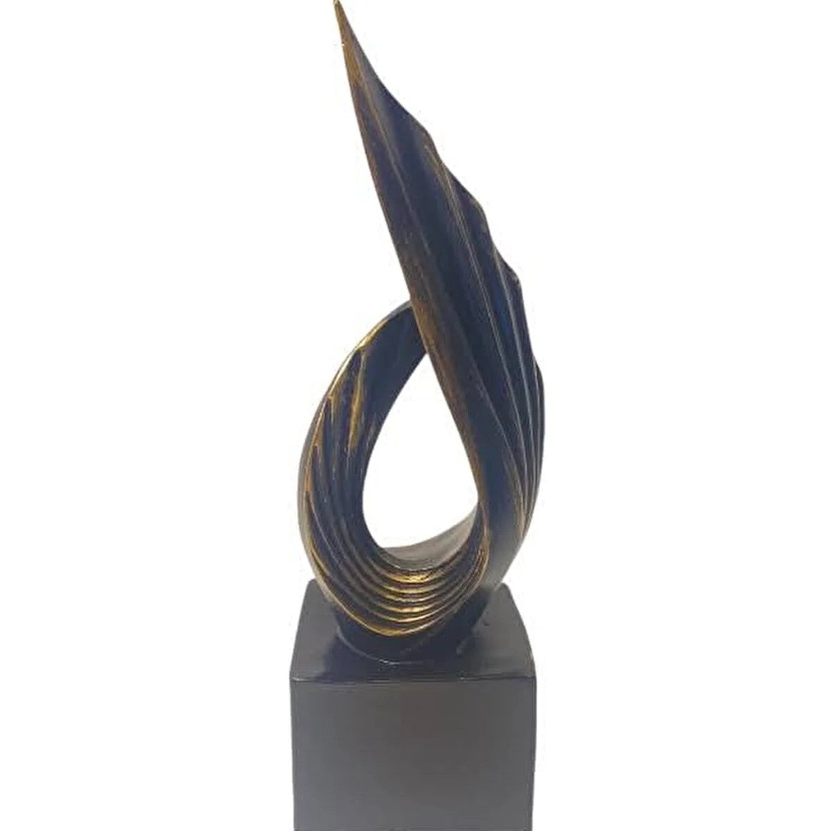 Handmade Abstract Wing Sculpture, Gold Black Modern Decor, Polyester Statue, Elegant Artistic Home Decor