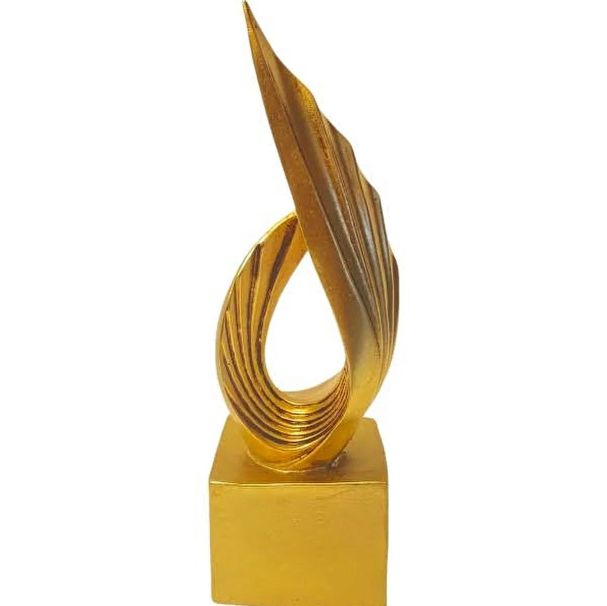 Handmade Abstract Wing Sculpture, Gold Black Modern Decor, Polyester Statue, Elegant Artistic Home Decor