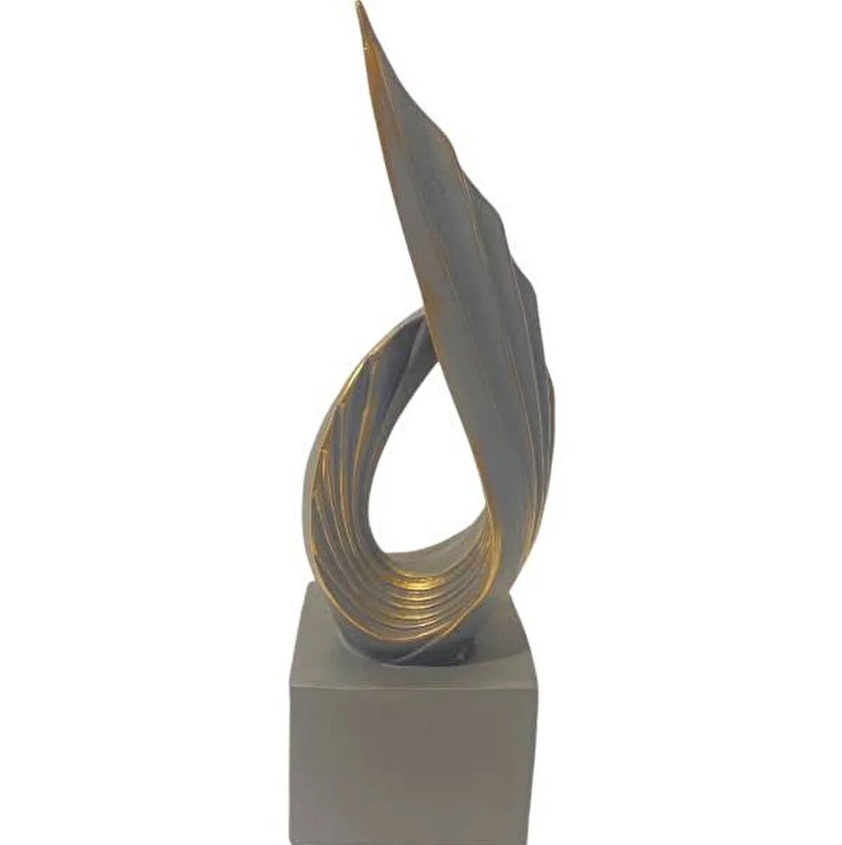 Handmade Abstract Wing Sculpture, Gold Black Modern Decor, Polyester Statue, Elegant Artistic Home Decor