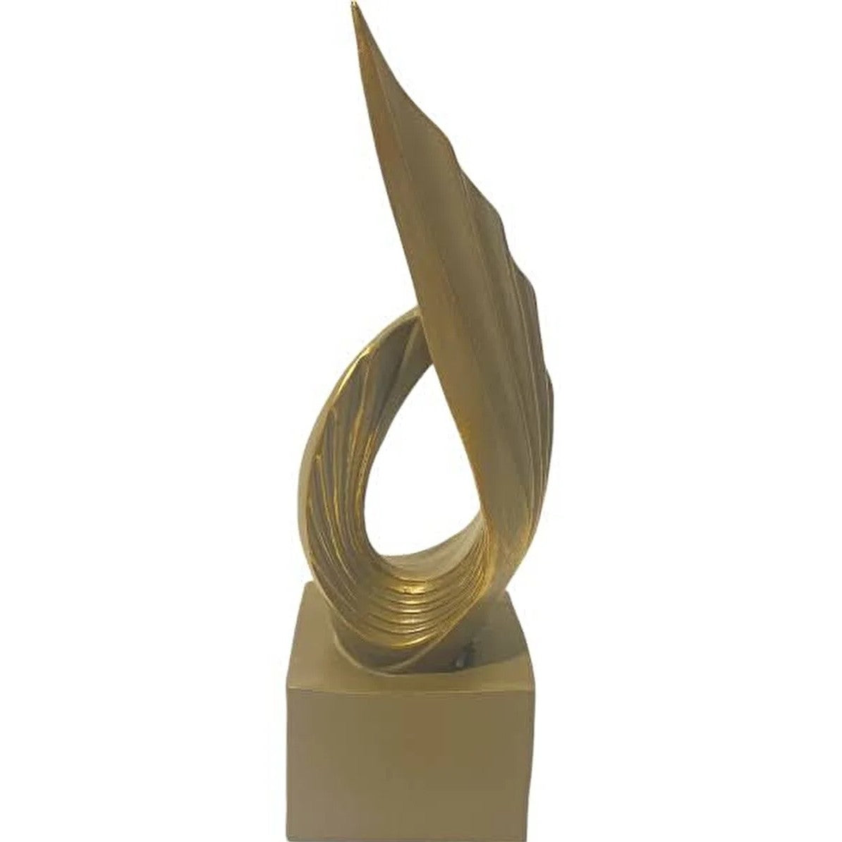 Handmade Abstract Wing Sculpture, Gold Black Modern Decor, Polyester Statue, Elegant Artistic Home Decor