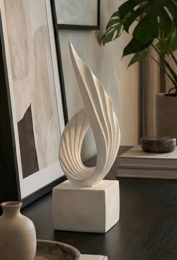 Handmade Abstract Wing Sculpture, Gold Black Modern Decor, Polyester Statue, Elegant Artistic Home Decor