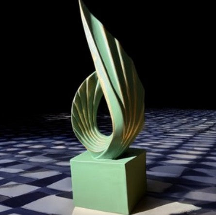 Handmade Abstract Wing Sculpture, Gold Black Modern Decor, Polyester Statue, Elegant Artistic Home Decor