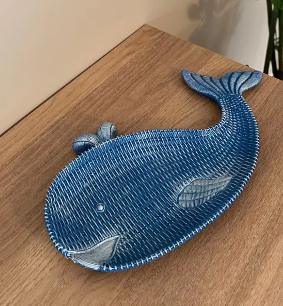 Decorative Whale Tray, Handmade Whale Tray, Cute Ocean Whale Plate, Whale Shaped Decorative Tray, Whale Figurine Tray, Whale Tray