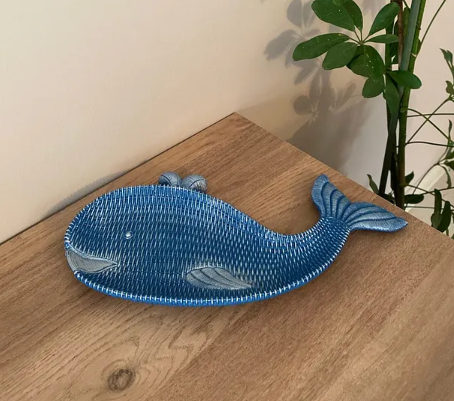 Decorative Whale Tray, Handmade Whale Tray, Cute Ocean Whale Plate, Whale Shaped Decorative Tray, Whale Figurine Tray, Whale Tray