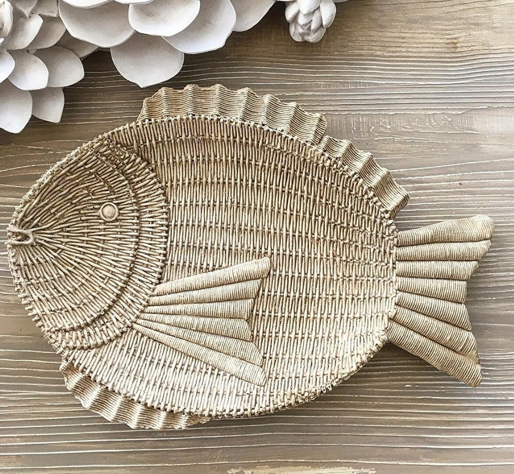Fish Shaped Decorative Tray, Nautical Theme Fish Tray, Coastal Style Fish Shaped Tray, Unique Fish Serving Tray, Handcrafted Style Fish Tray