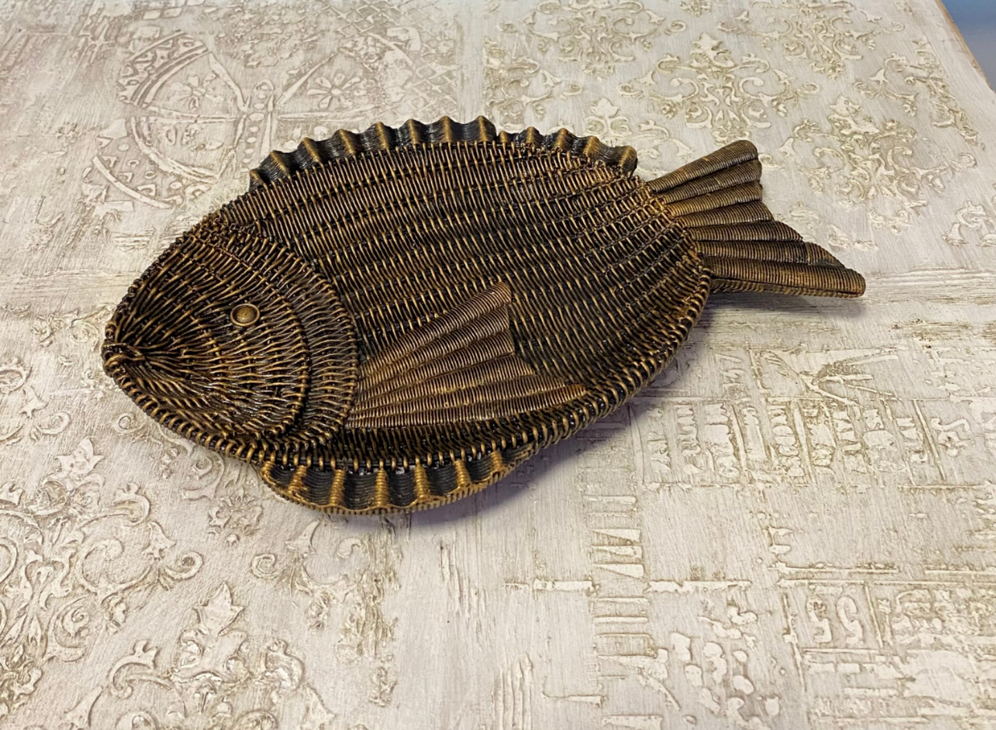 Fish Shaped Decorative Tray, Nautical Theme Fish Tray, Coastal Style Fish Shaped Tray, Unique Fish Serving Tray, Handcrafted Style Fish Tray