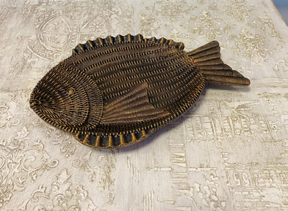 Fish Shaped Decorative Tray, Nautical Theme Fish Tray, Coastal Style Fish Shaped Tray, Unique Fish Serving Tray, Handcrafted Style Fish Tray