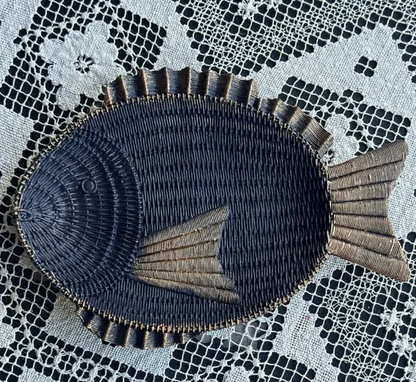 Fish Shaped Decorative Tray, Nautical Theme Fish Tray, Coastal Style Fish Shaped Tray, Unique Fish Serving Tray, Handcrafted Style Fish Tray