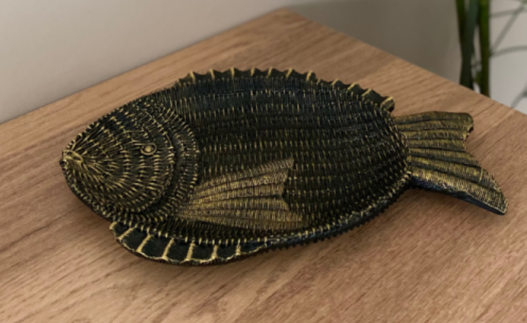 Fish Shaped Decorative Tray, Nautical Theme Fish Tray, Coastal Style Fish Shaped Tray, Unique Fish Serving Tray, Handcrafted Style Fish Tray