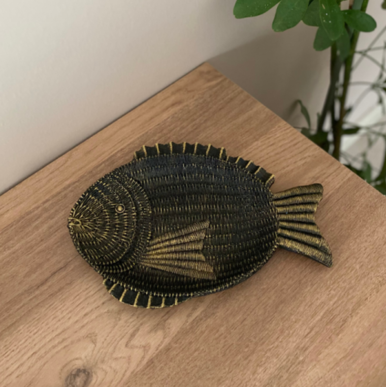 Fish Shaped Decorative Tray, Nautical Theme Fish Tray, Coastal Style Fish Shaped Tray, Unique Fish Serving Tray, Handcrafted Style Fish Tray