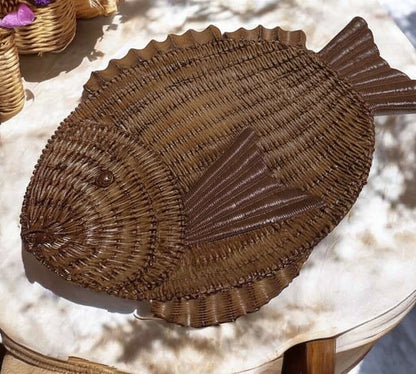 Fish Shaped Decorative Tray, Nautical Theme Fish Tray, Coastal Style Fish Shaped Tray, Unique Fish Serving Tray, Handcrafted Style Fish Tray