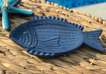 Fish Shaped Decorative Tray, Nautical Theme Fish Tray, Coastal Style Fish Shaped Tray, Unique Fish Serving Tray, Handcrafted Style Fish Tray