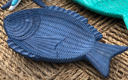 Fish Shaped Decorative Tray, Nautical Theme Fish Tray, Coastal Style Fish Shaped Tray, Unique Fish Serving Tray, Handcrafted Style Fish Tray