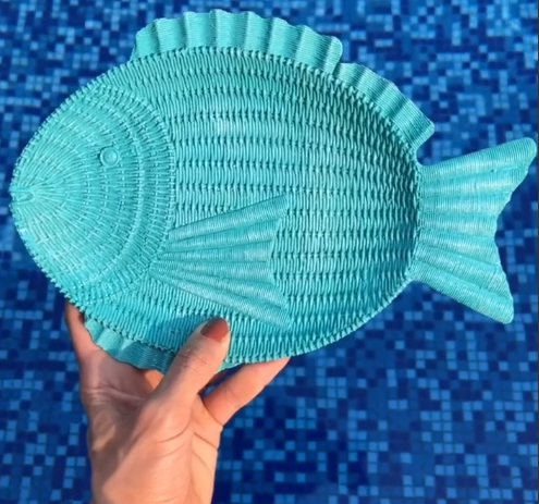 Fish Shaped Decorative Tray, Nautical Theme Fish Tray, Coastal Style Fish Shaped Tray, Unique Fish Serving Tray, Handcrafted Style Fish Tray