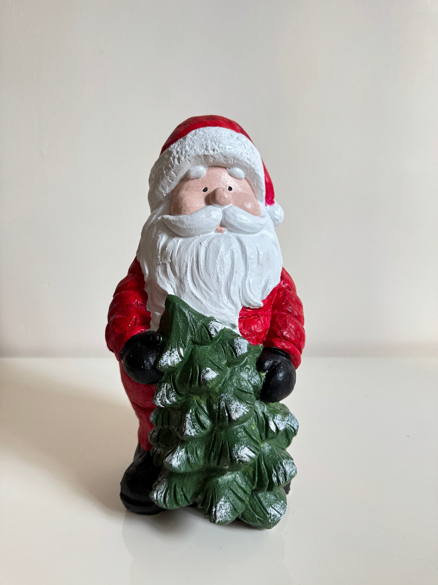 Santa with Christmas Tree Figurine, Decorative Santa Claus, Christmas Decorations, Santa Claus Statue, Christmas Gift, Christmas Santa Decor