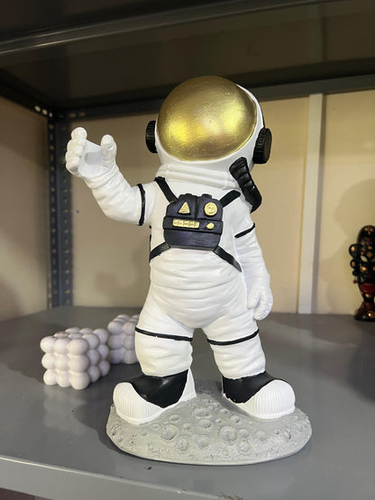 Astronaut On Moon Base, Astronaut Figurine, Space Decor Statue, Space Explorer Ornament, Moon Landing Figurine, Modern Astronaut Sculpture, Astronaut Statue
