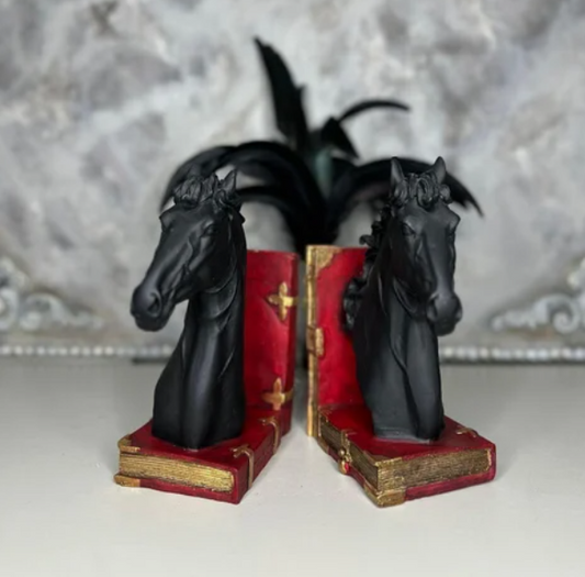 Elegant Horse Bookends, Horse Bookends Decor, Horse Head Bookshelf Decor, Stylish Bookends Gift, Polyester Bookend Set,Horse Statue Bookends