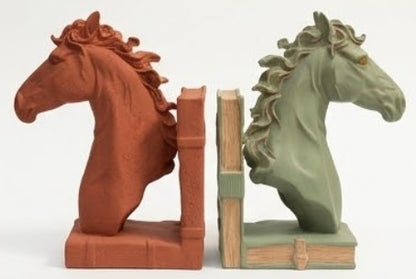 Elegant Horse Bookends, Horse Bookends Decor, Horse Head Bookshelf Decor, Stylish Bookends Gift, Polyester Bookend Set,Horse Statue Bookends
