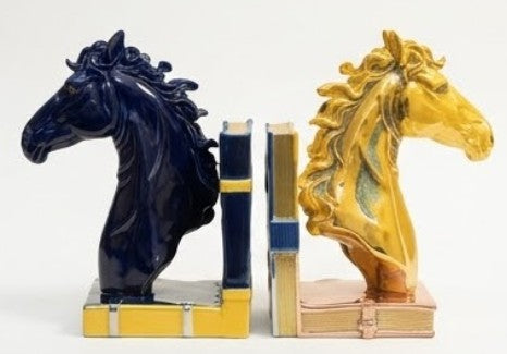 Elegant Horse Bookends, Horse Bookends Decor, Horse Head Bookshelf Decor, Stylish Bookends Gift, Polyester Bookend Set,Horse Statue Bookends