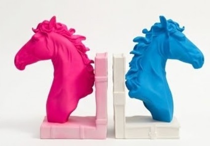 Elegant Horse Bookends, Horse Bookends Decor, Horse Head Bookshelf Decor, Stylish Bookends Gift, Polyester Bookend Set,Horse Statue Bookends