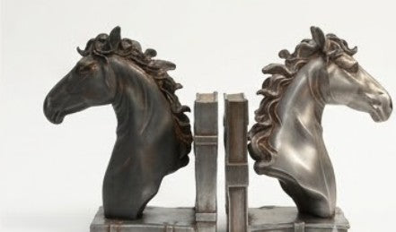 Elegant Horse Bookends, Horse Bookends Decor, Horse Head Bookshelf Decor, Stylish Bookends Gift, Polyester Bookend Set,Horse Statue Bookends
