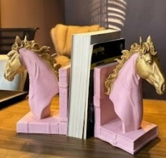 Elegant Horse Bookends, Horse Bookends Decor, Horse Head Bookshelf Decor, Stylish Bookends Gift, Polyester Bookend Set,Horse Statue Bookends