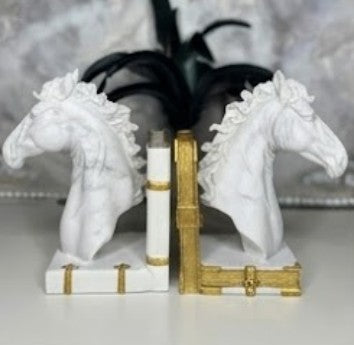 Elegant Horse Bookends, Horse Bookends Decor, Horse Head Bookshelf Decor, Stylish Bookends Gift, Polyester Bookend Set,Horse Statue Bookends