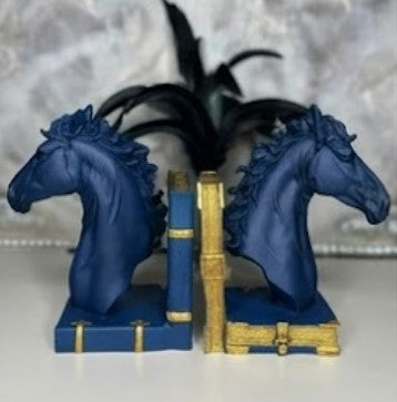 Elegant Horse Bookends, Horse Bookends Decor, Horse Head Bookshelf Decor, Stylish Bookends Gift, Polyester Bookend Set,Horse Statue Bookends