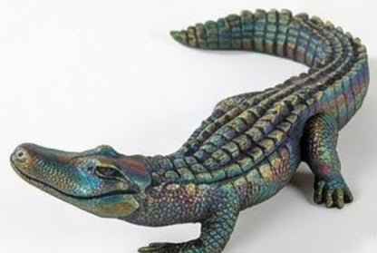 Crocodile Sculpture, Handcrafted Polyester Crocodile Decor, Polyester Crocodile Decor, Alligator Statue, Crocodile Statue for Modern Decor