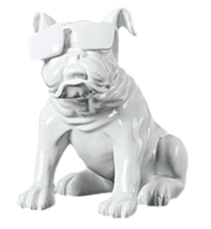 Handmade Bulldog Statue, Dog Decor with Glasses, Handmade Dog Statue, Bulldog Figurine with Glasses, Handmade Bulldog Sculpture