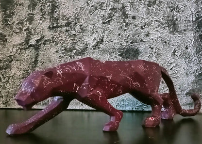 Large Panther Statue, Geometric Animal Figurine, Abstract Panther Sculpture, Panther Decorative Showpiece, Decorative Tabletop Statue