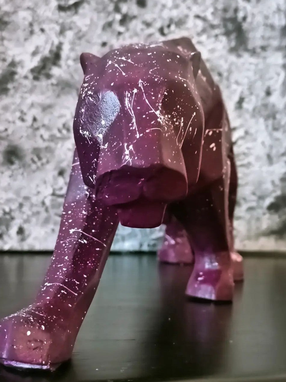 Large Panther Statue, Geometric Animal Figurine, Abstract Panther Sculpture, Panther Decorative Showpiece, Decorative Tabletop Statue