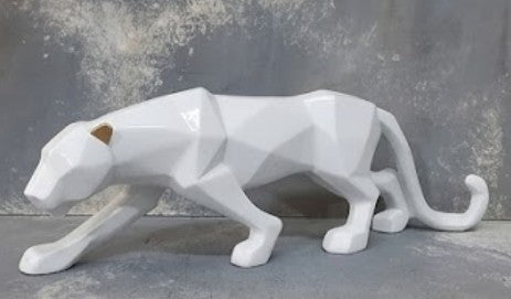 Large Panther Statue, Geometric Animal Figurine, Abstract Panther Sculpture, Panther Decorative Showpiece, Decorative Tabletop Statue