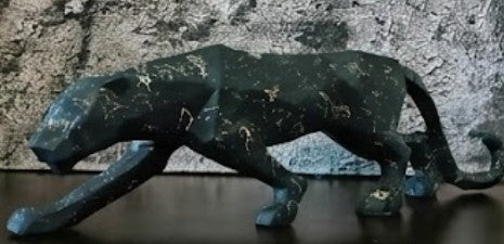 Large Panther Statue, Geometric Animal Figurine, Abstract Panther Sculpture, Panther Decorative Showpiece, Decorative Tabletop Statue