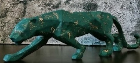 Large Panther Statue, Geometric Animal Figurine, Abstract Panther Sculpture, Panther Decorative Showpiece, Decorative Tabletop Statue