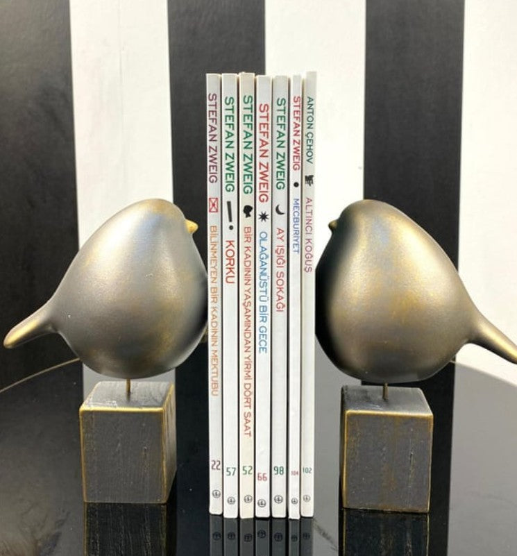 Handmade Bird Bookends Decor, Bird Bookends Sculpture Set, Bird Statue Bookend, Abstract Sculpture Bookends, Animal Bookends Decor