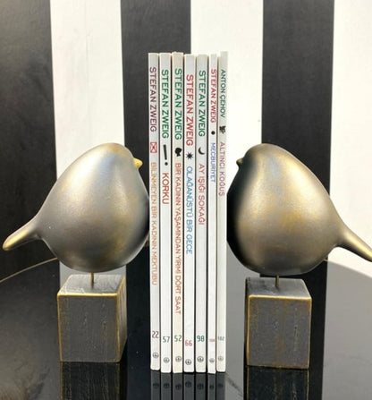 Handmade Bird Bookends Decor, Bird Bookends Sculpture Set, Bird Statue Bookend, Abstract Sculpture Bookends, Animal Bookends Decor