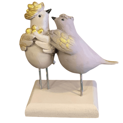 Romantic Bird Couple Sculpture, Lovebirds Statue for Home Decor, Polyester Bird Sculpture, Bird Couple Statue, Lovebird Couple Statue